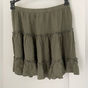 Princess Polly olive green ruffle mini skirt